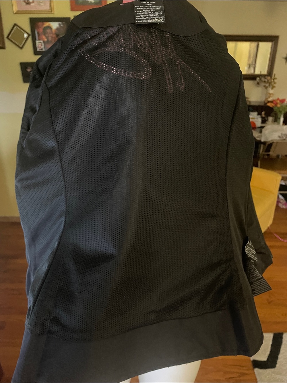 Harley-Davidson Black Utility Jacket with Back Pink Bling Emblem - Picture 8 of 9